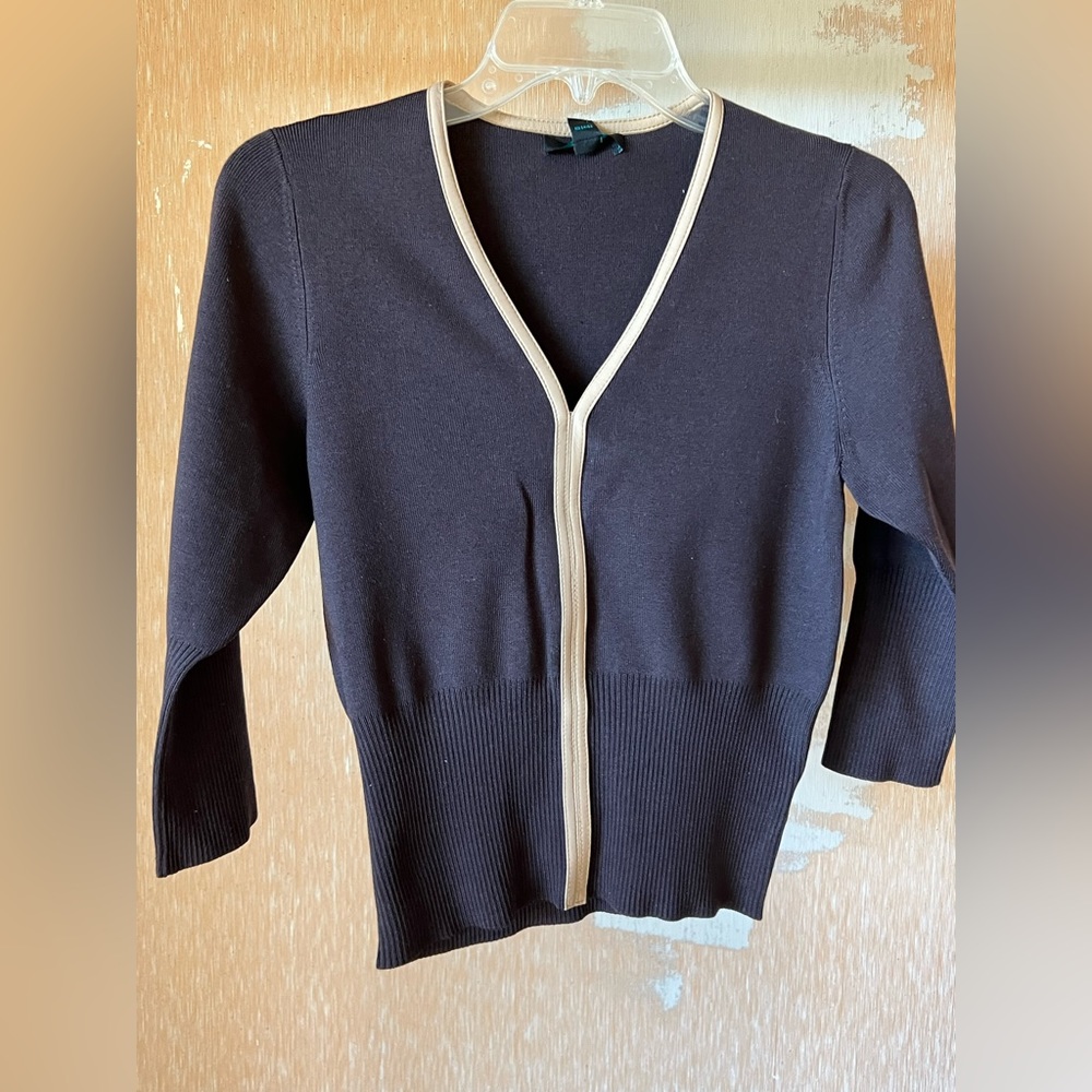 Silk Brown shirt with leather trim